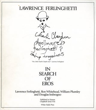 Item #1376 In Search of Eros. Lawrence FERLINGHETTI, Ron Whitehead, Kent Fielding, Photographs...