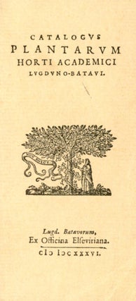 Item #1696 Catalogus Plantarum Horti Academici Lugduno-Batavi. C. G. G. J. VAN STEENIS, Introduction