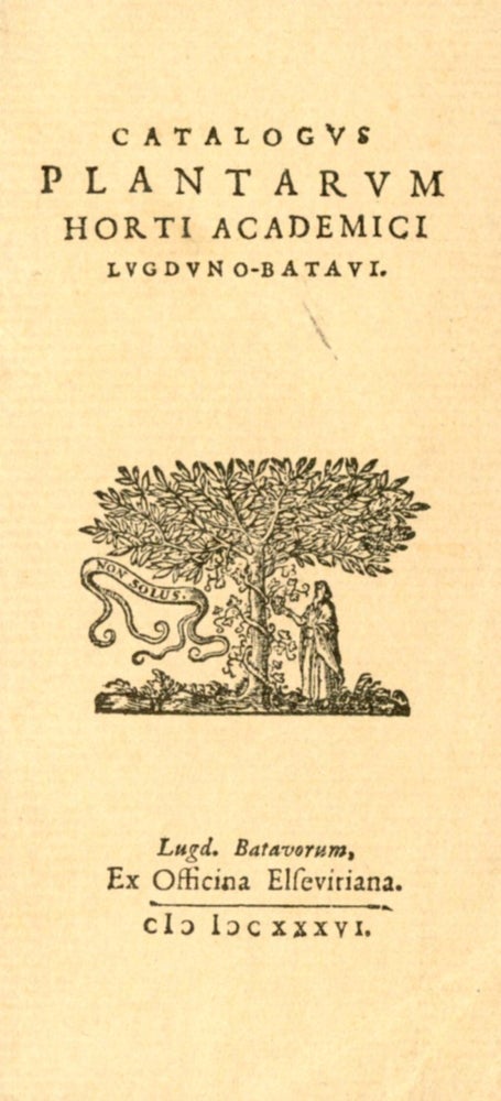 Item #1696 Catalogus Plantarum Horti Academici Lugduno-Batavi. C. G. G. J. VAN STEENIS, Introduction.
