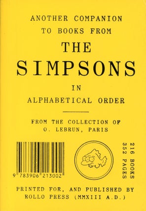 Item #2067 Another Companion to Books from The Simpsons in Alphabetical Order from the Collection...
