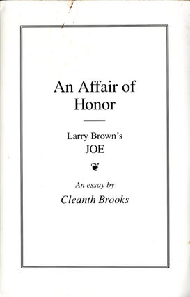 Joe (includes publisher's essay "A Display of Honors")