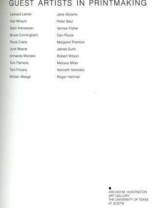 Guest Artists in Printmaking