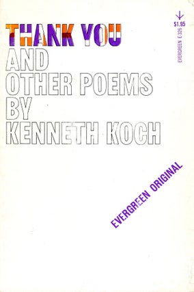 Item #3715 Thank You and Other Poems. Kenneth KOCH