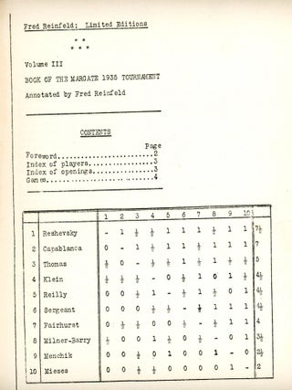 Book of the Margate Tournament 1935 (Limited Editions–Volume III)