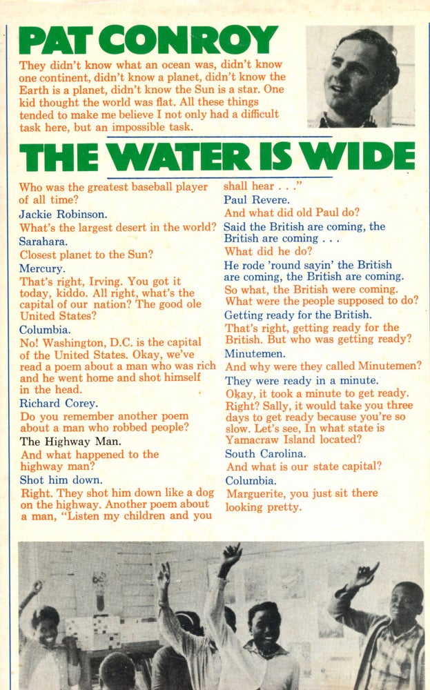 Item #6267 The Water is Wide. Pat CONROY.