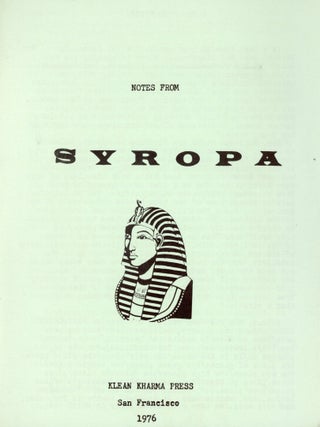 Item #8155 Notes from Syropa. Neeli CHERKOVSKI