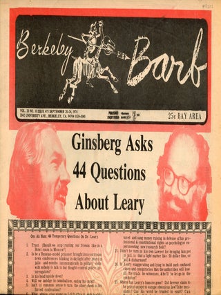 Item #8202 Berkeley Barb: Ginsberg Asks 44 Questions About Leary (Vol. 20, No. 10). Allen GINSBERG