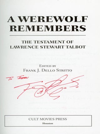 A Werewolf Remembers: The Testament of Lawrence Stewart Talbot