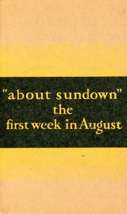Item #9242 "About Sundown" the First Week in August. Bascam Lamar LUNSFORD