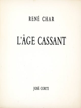 L'&acirc;ge Cassant