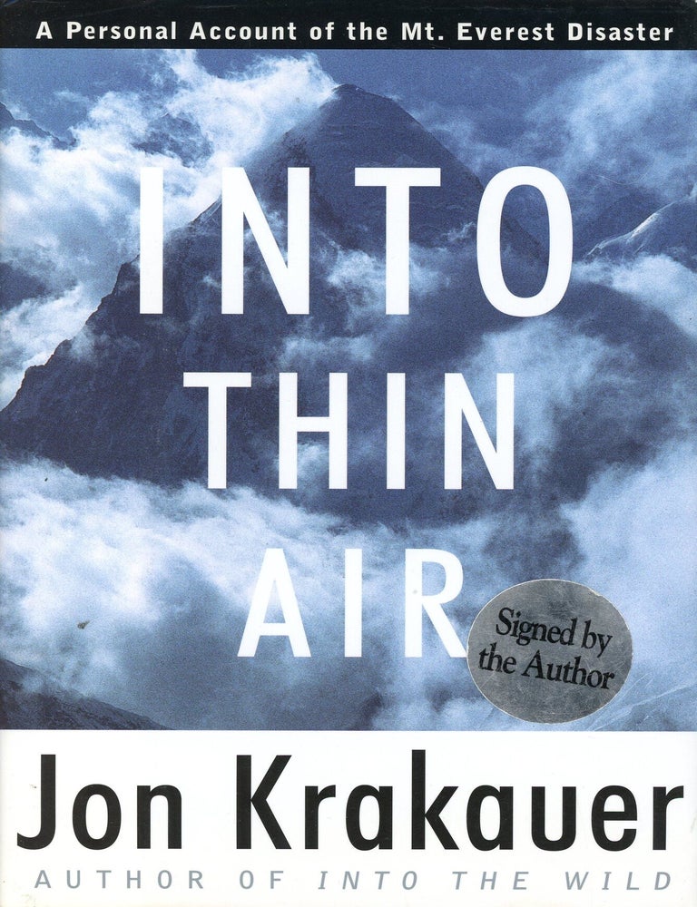 Item #9939 Into Thin Air. Jon KRAKAUER.